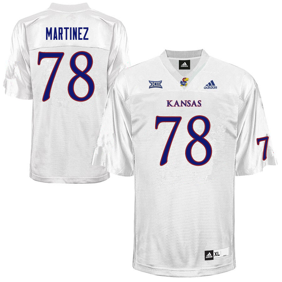 Men #78 Nicholas Martinez Kansas Jayhawks College Football Jerseys Sale-White - Click Image to Close